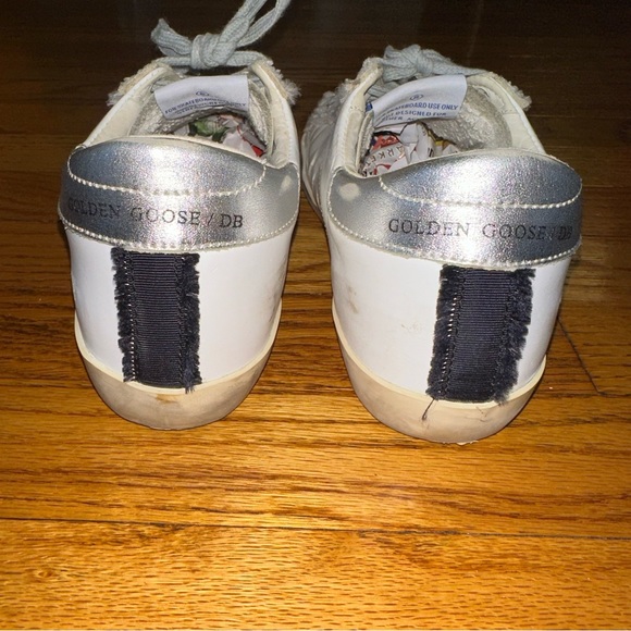 Golden Goose Super Star White Leather Red Suede Star and Silver Heel size 37 - Picture 6 of 10